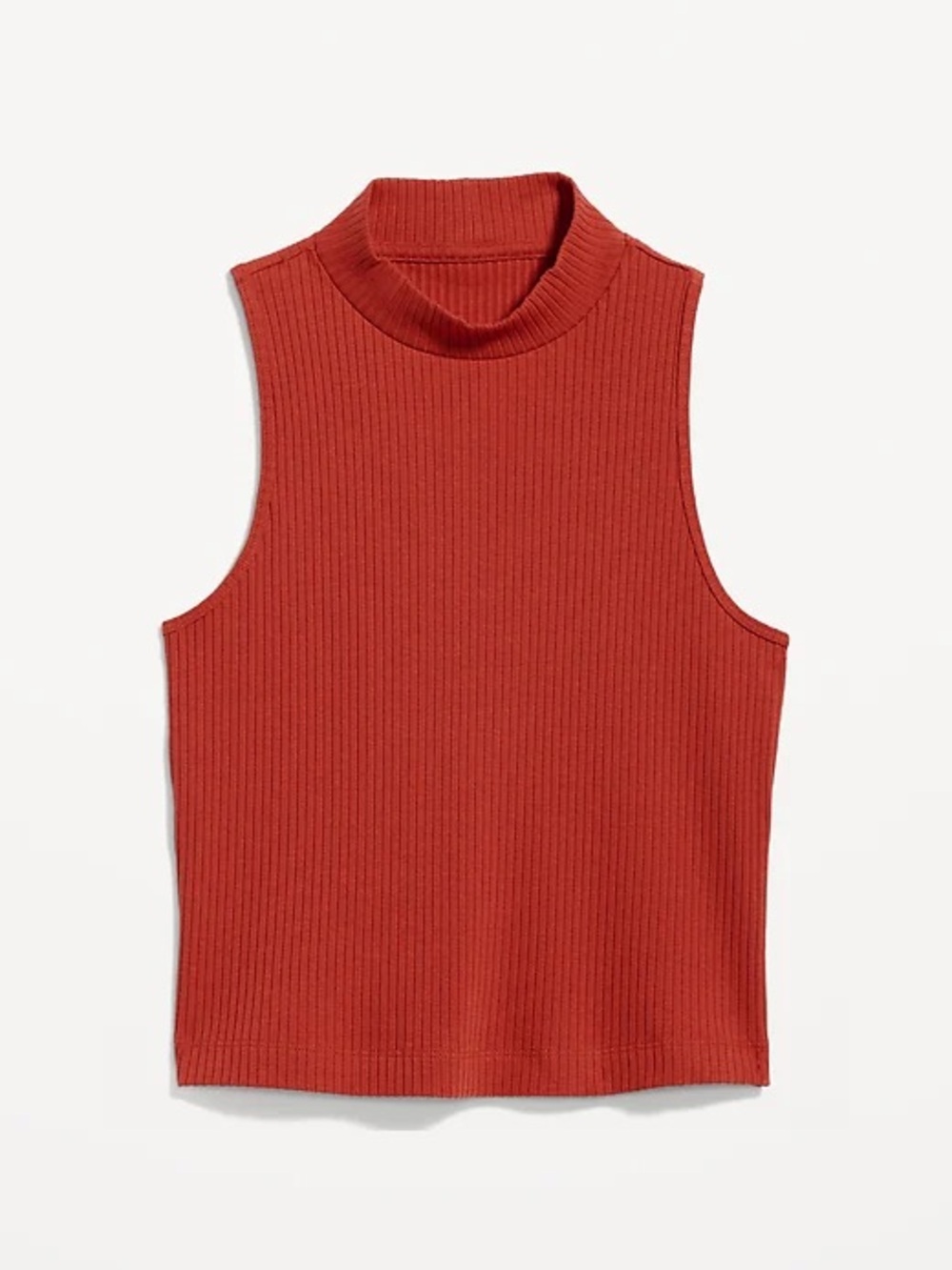 🍂 Old Navy Medium Tall Rust Ribbed Mock Neck Sleeveless Top